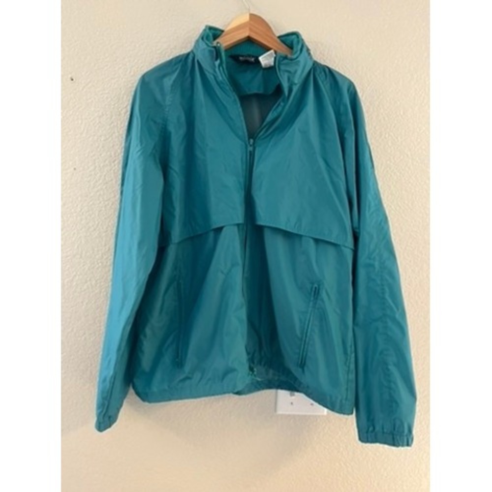 Woolrich Mens Vintage Teal‎ Green Full Zip Windbreaker Jacket Mesh Lined Size M